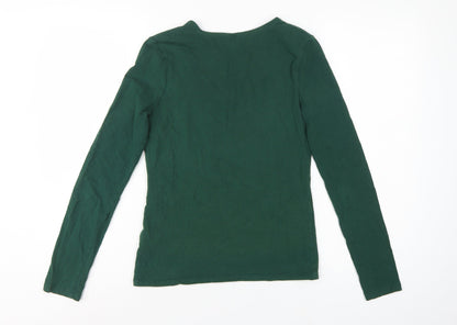 Jigsaw Women Green Size M Basic Scoop Neck Long Sleeve T-Shirt