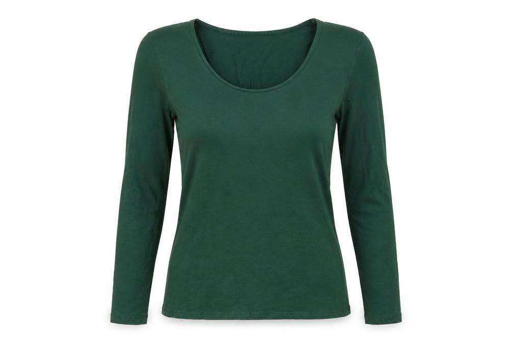 Jigsaw Women Green Size M Basic Scoop Neck Long Sleeve T-Shirt