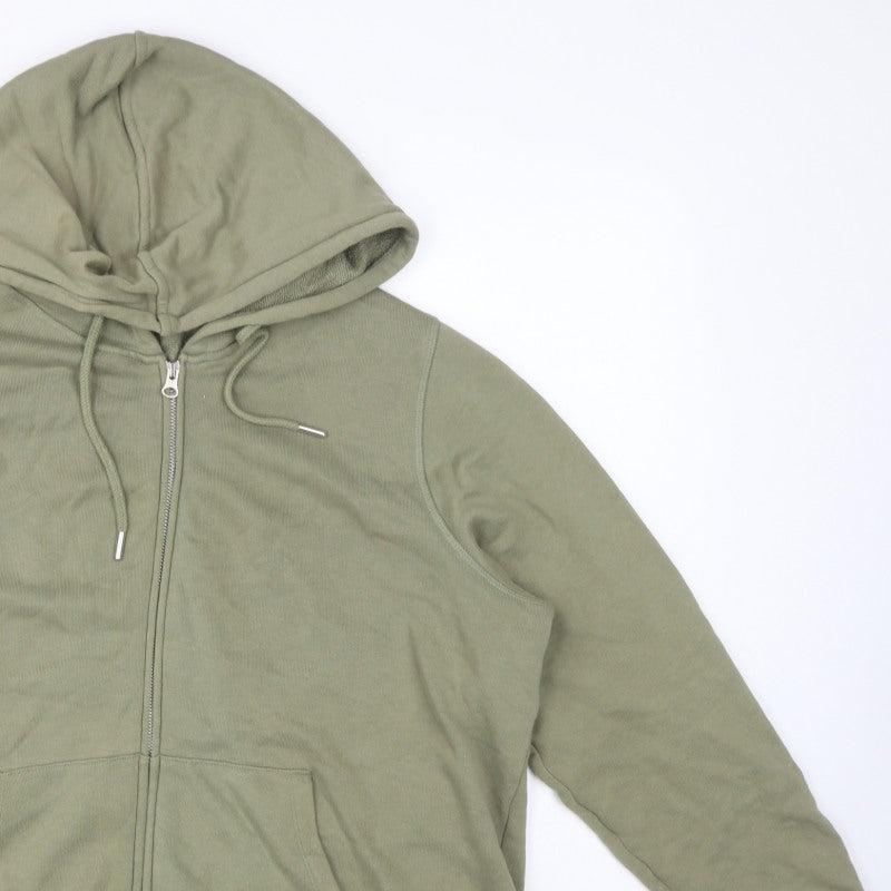 Marks & Spencer Women Green UK 16 Full Zip Hooded Cotton Hoodie