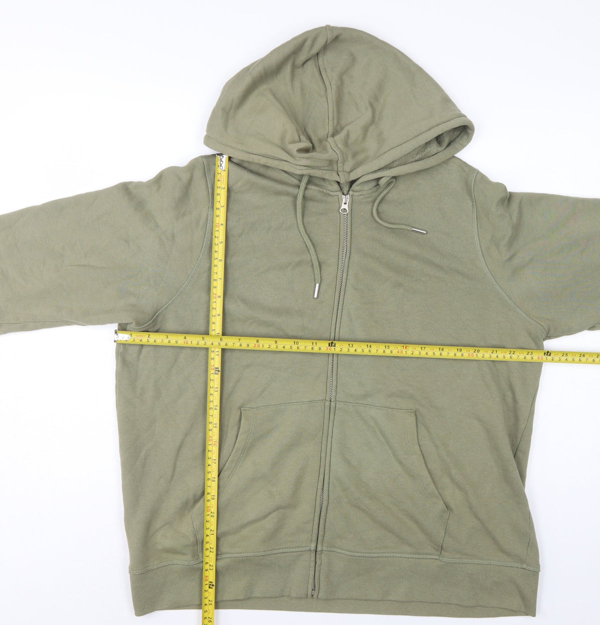 Marks & Spencer Women Green UK 16 Full Zip Hooded Cotton Hoodie