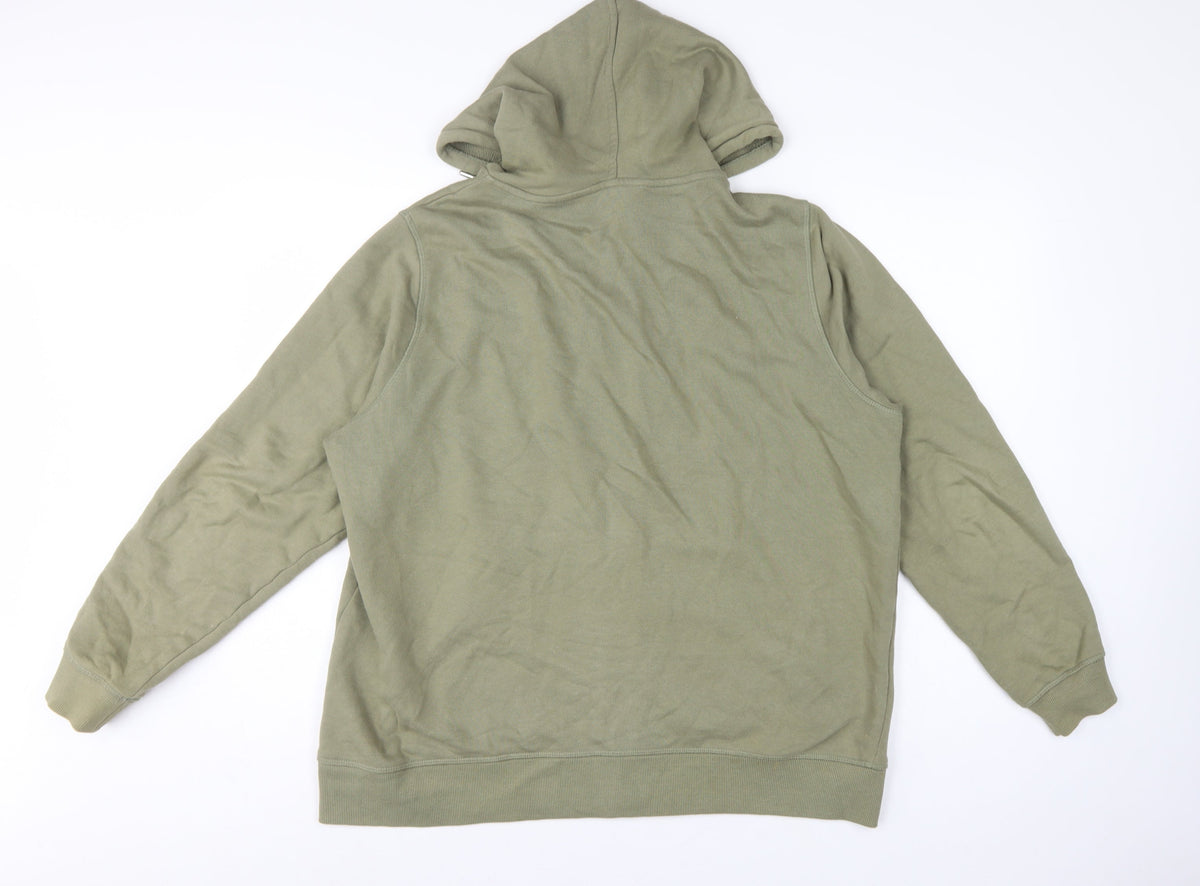 Marks & Spencer Women Green UK 16 Full Zip Hooded Cotton Hoodie