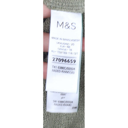 Marks & Spencer Women Green UK 16 Full Zip Hooded Cotton Hoodie