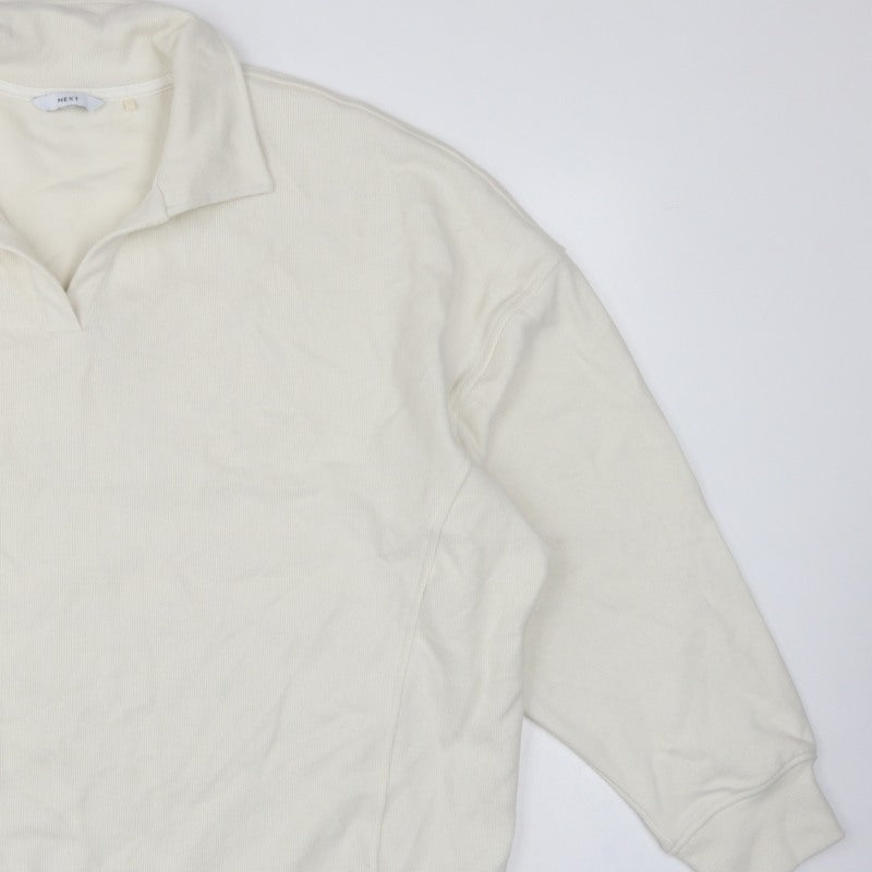 Next Women Ivory 2XL Pullover Sweatshirt High Neck Cotton Blend