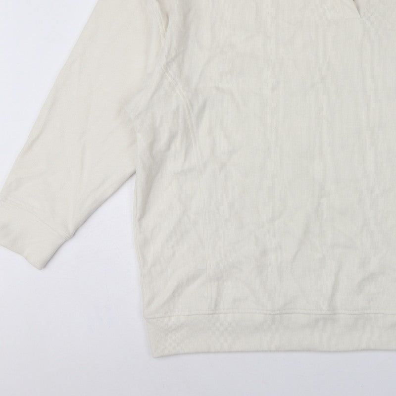 Next Women Ivory 2XL Pullover Sweatshirt High Neck Cotton Blend