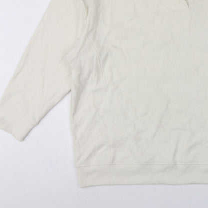 Next Women Ivory 2XL Pullover Sweatshirt High Neck Cotton Blend