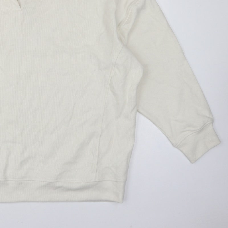 Next Women Ivory 2XL Pullover Sweatshirt High Neck Cotton Blend
