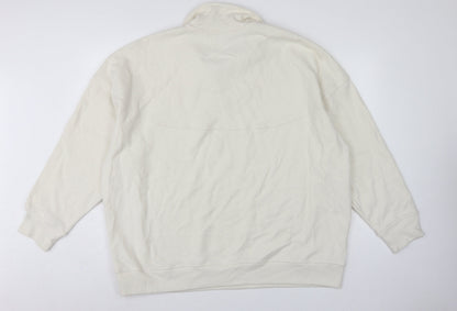 Next Women Ivory 2XL Pullover Sweatshirt High Neck Cotton Blend