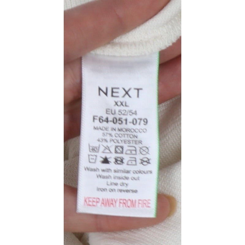 Next Women Ivory 2XL Pullover Sweatshirt High Neck Cotton Blend