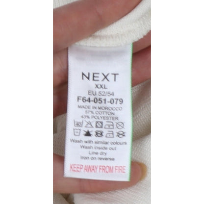 Next Women Ivory 2XL Pullover Sweatshirt High Neck Cotton Blend