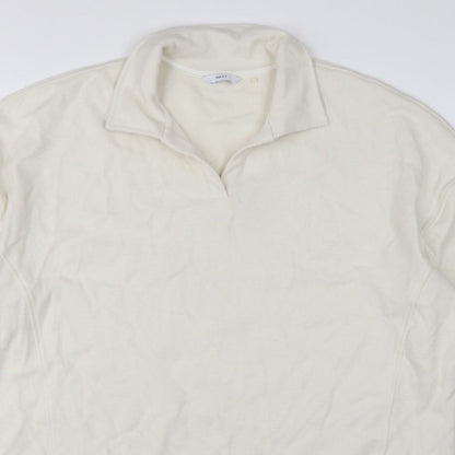 Next Women Ivory 2XL Pullover Sweatshirt High Neck Cotton Blend