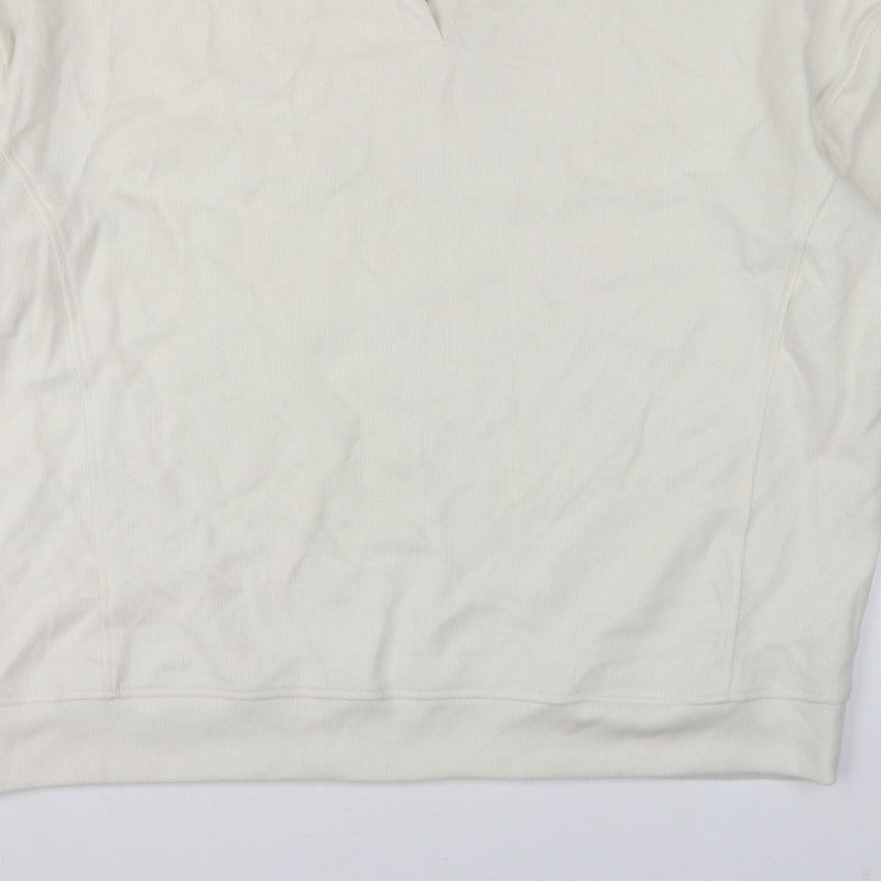 Next Women Ivory 2XL Pullover Sweatshirt High Neck Cotton Blend