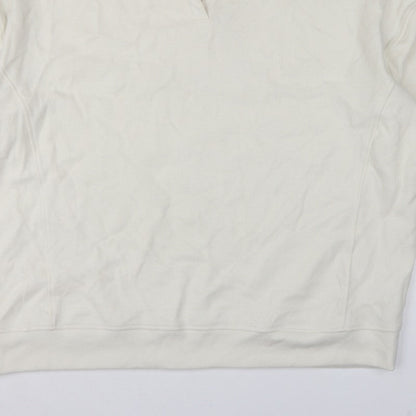 Next Women Ivory 2XL Pullover Sweatshirt High Neck Cotton Blend