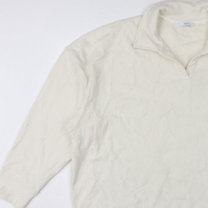 Next Women Ivory 2XL Pullover Sweatshirt High Neck Cotton Blend