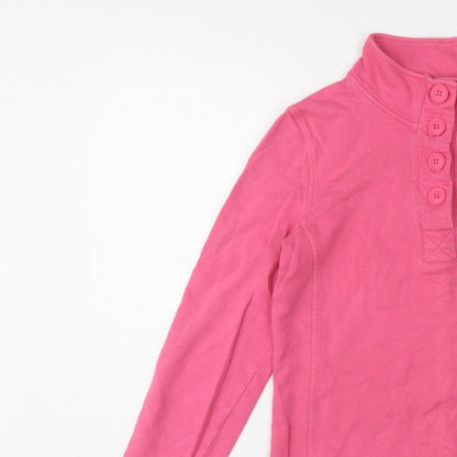 Maine New England Women Pink Size 10 Henley Button High Neck Sweatshirt