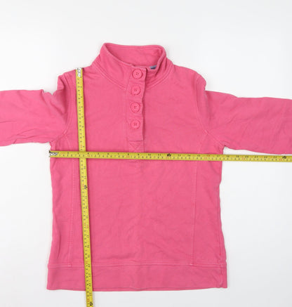 Maine New England Women Pink Size 10 Henley Button High Neck Sweatshirt