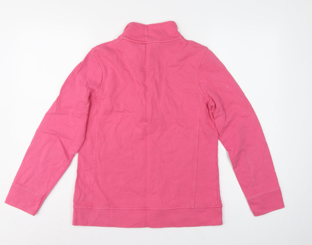 Maine New England Women Pink Size 10 Henley Button High Neck Sweatshirt