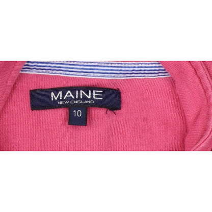 Maine New England Women Pink Size 10 Henley Button High Neck Sweatshirt