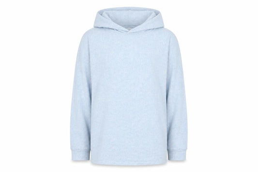 Front view of Marks & Spencer girls’ blue hoodie 13-14 years pullover long sleeve