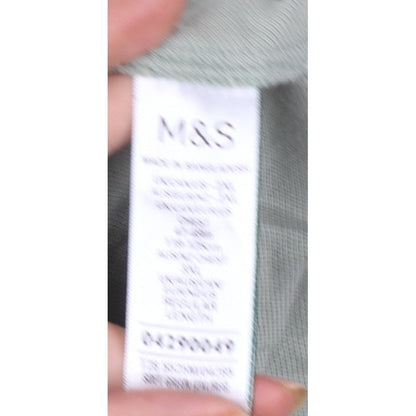 Marks and Spencer Men Green 3XL Regular Fit Long Sleeve Polo Shirt