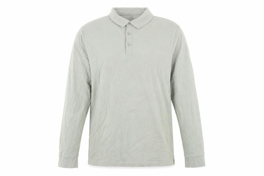 Front view of Marks and Spencer Men Green 3XL Regular Fit Long Sleeve Polo Shirt