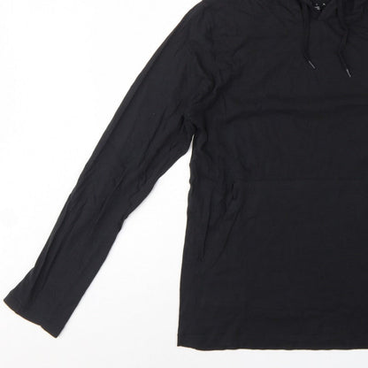 FCUK Men’s Black M Pullover Hoodie Logo Cotton Pocket