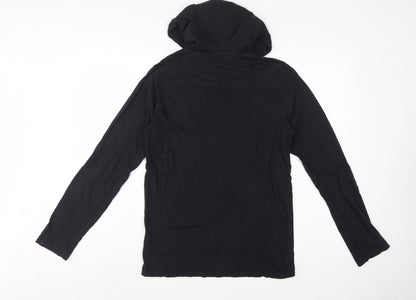 FCUK Men’s Black M Pullover Hoodie Logo Cotton Pocket