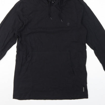 FCUK Men’s Black M Pullover Hoodie Logo Cotton Pocket