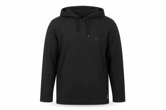 Front view of FCUK Men’s Black M Pullover Hoodie Logo Cotton Pocket