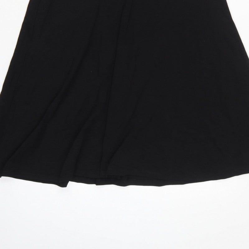 Dorothy Perkins Women Black UK 16 Fit & Flare Cold Shoulder Midi Dress