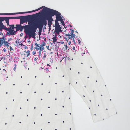 Joules Women’s Multicoloured UK 16 Floral Polka Dot Jersey Long Sleeve Top