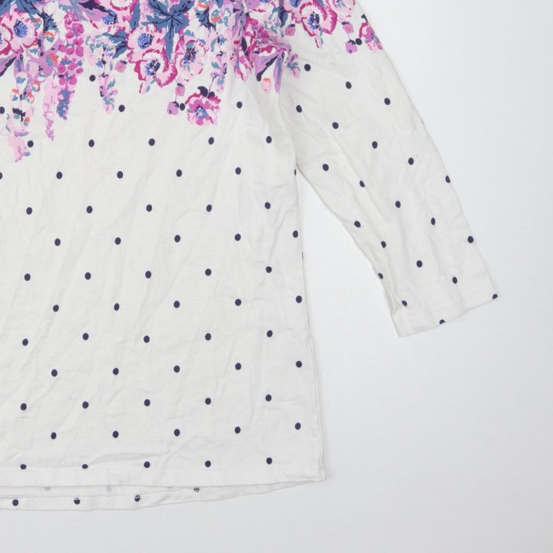 Joules Women’s Multicoloured UK 16 Floral Polka Dot Jersey Long Sleeve Top