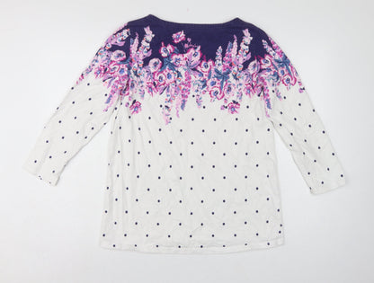 Joules Women’s Multicoloured UK 16 Floral Polka Dot Jersey Long Sleeve Top
