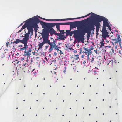 Joules Women’s Multicoloured UK 16 Floral Polka Dot Jersey Long Sleeve Top