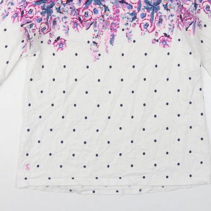 Joules Women’s Multicoloured UK 16 Floral Polka Dot Jersey Long Sleeve Top