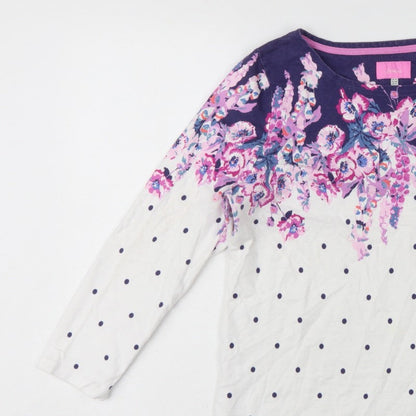 Joules Women’s Multicoloured UK 16 Floral Polka Dot Jersey Long Sleeve Top