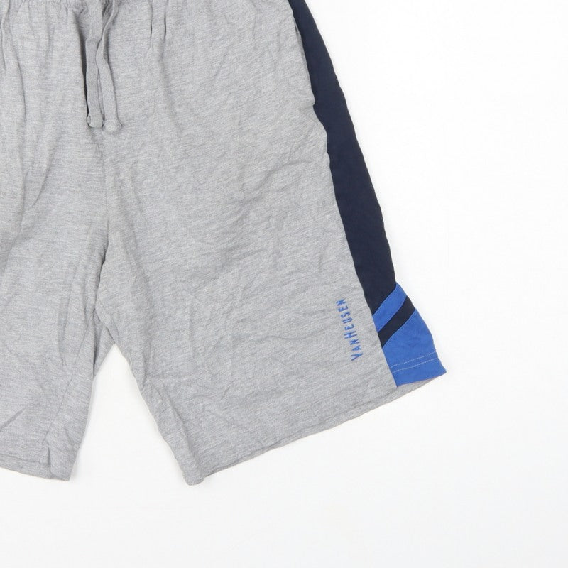 Van Heusen Men’s Grey M Sweat Shorts Drawstring Athletic Sports