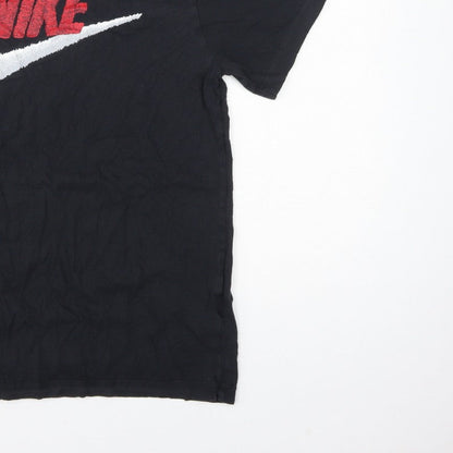 Nike Men’s Black M Logo Graphic Print Crew Neck Short Sleeve T-Shirt