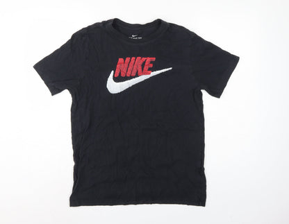 Nike Men’s Black M Logo Graphic Print Crew Neck Short Sleeve T-Shirt
