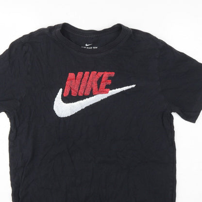 Nike Men’s Black M Logo Graphic Print Crew Neck Short Sleeve T-Shirt