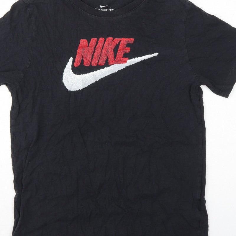 Nike Men’s Black M Logo Graphic Print Crew Neck Short Sleeve T-Shirt