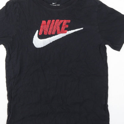 Nike Men’s Black M Logo Graphic Print Crew Neck Short Sleeve T-Shirt