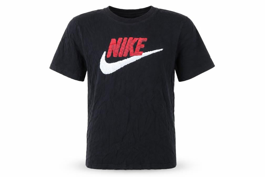 Nike Men’s Black M Logo Graphic Print Crew Neck Short Sleeve T-Shirt
