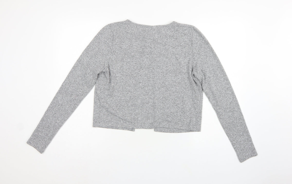 ASOS Design Women Grey UK 10 Basic Knit Button-Up Cardigan