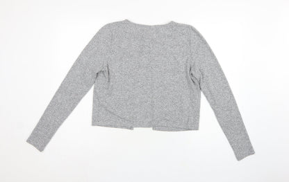 ASOS Design Women Grey UK 10 Basic Knit Button-Up Cardigan