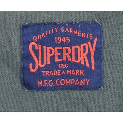 Superdry Men's Green XL Long Sleeve Waffle Henley T-Shirt Button Logo