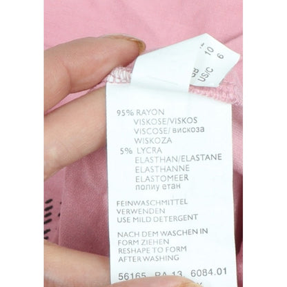 Bianca Women Pink UK 8 Basic Scoop Neck Stretch Jersey Long Sleeve Top