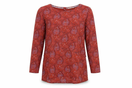 White Stuff Women’s Red Floral Tunic Blouse UK 10 Long Sleeve