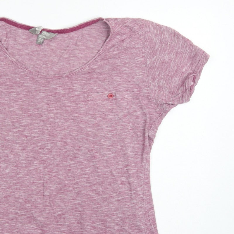 Mountain Warehouse Women Pink UK 14 V-Neck Raglan Pocket T-Shirt