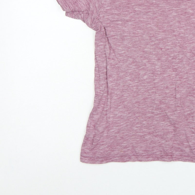 Mountain Warehouse Women Pink UK 14 V-Neck Raglan Pocket T-Shirt