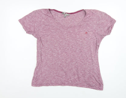 Mountain Warehouse Women Pink UK 14 V-Neck Raglan Pocket T-Shirt